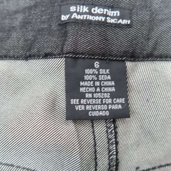 Vintage Y2K Anthony Sicari Silk Denim charcoal black studded bootcut jeans 6 - Picture 4 of 4